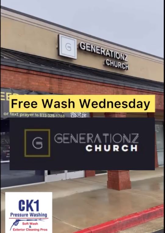 Free Commercial Building Wash for Local Church in McDonough, GA