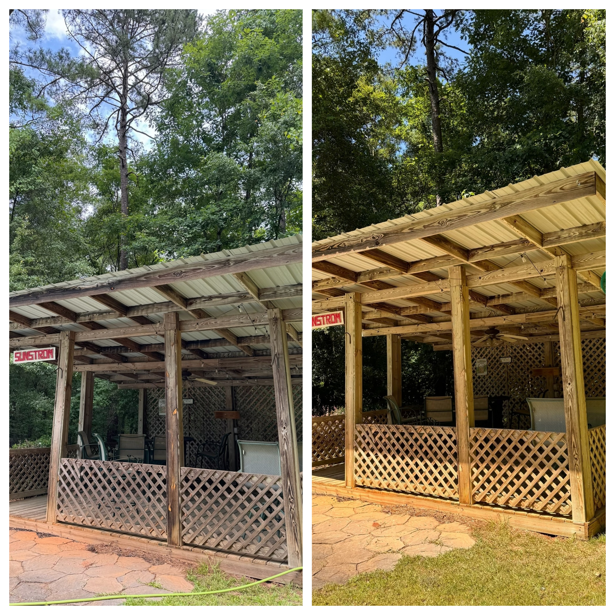 Slowing Down the Decaying Process on this Out Door Wooden Gazebo in McDonough, GA.